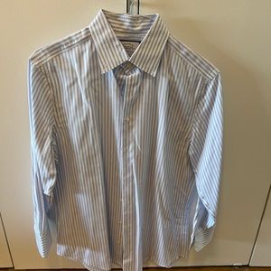 Mens Charles Tyrwhitt slim fit dress shirt white and light blue 16/32